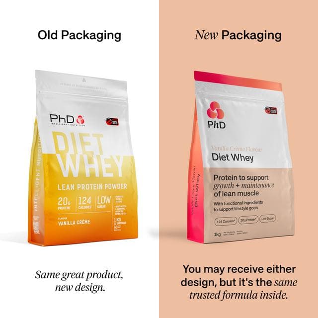 PhD Diet Whey Protein Powder Vanilla Crème 1kg - gallery image 2