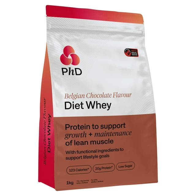 PhD Diet Whey Protein Powder Belgian Chocolate 1kg - gallery image 1