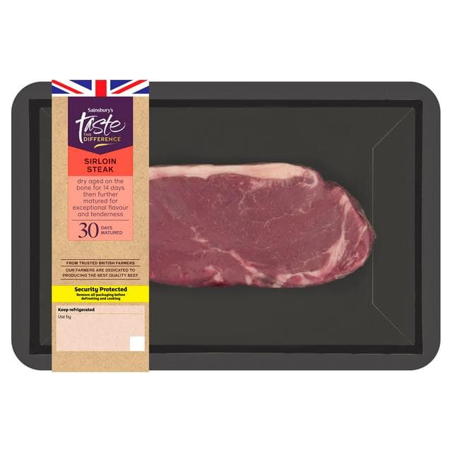 Sainsbury's 30 Days Matured British Beef Sirloin Steak, Taste the Difference 225g - gallery image 1