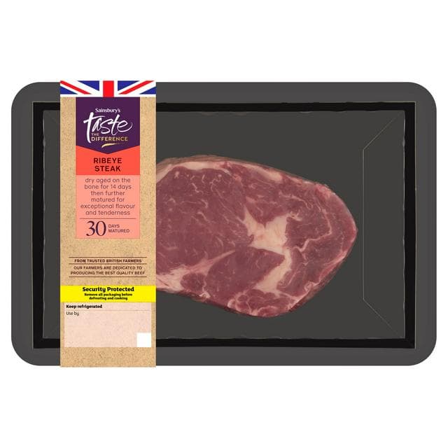 Sainsbury's 30 Days Matured British Beef Ribeye Steak, Taste the Difference 285g - gallery image 1