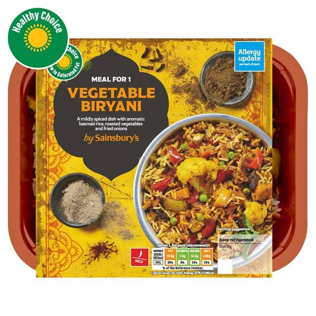 Sainsbury's Indian Vegetable Biryani with Basmati Rice Ready Meal for 1 400g - gallery image 1