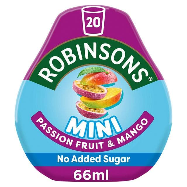 Robinsons Mini Passion Fruit & Mango On The Go Squash 66ml - gallery image 1