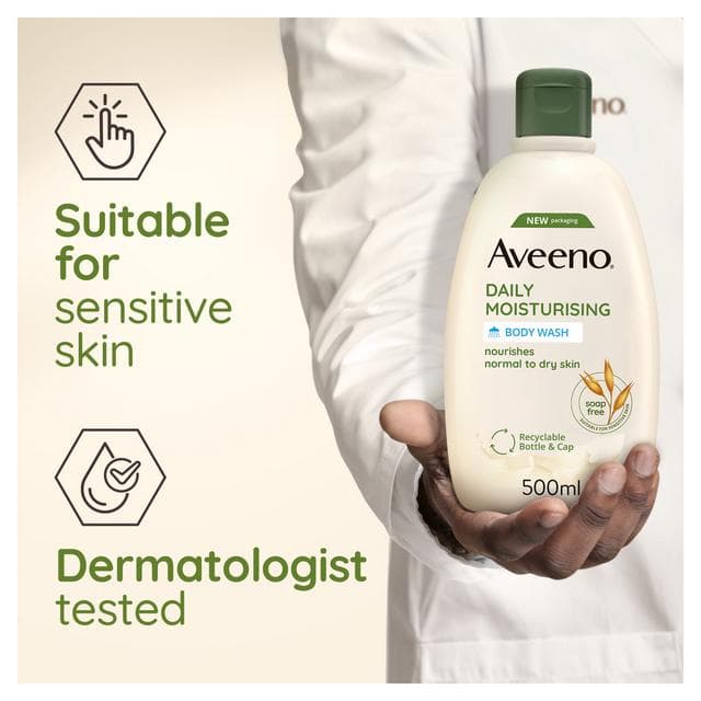 Aveeno Body Wash for Dry & Sensitive Skin 500ml - gallery image 5
