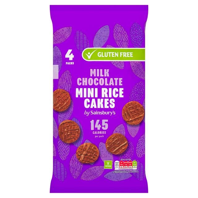 Sainsbury's Milk Chocolate Mini Rice Cakes 4x30g - gallery image 1