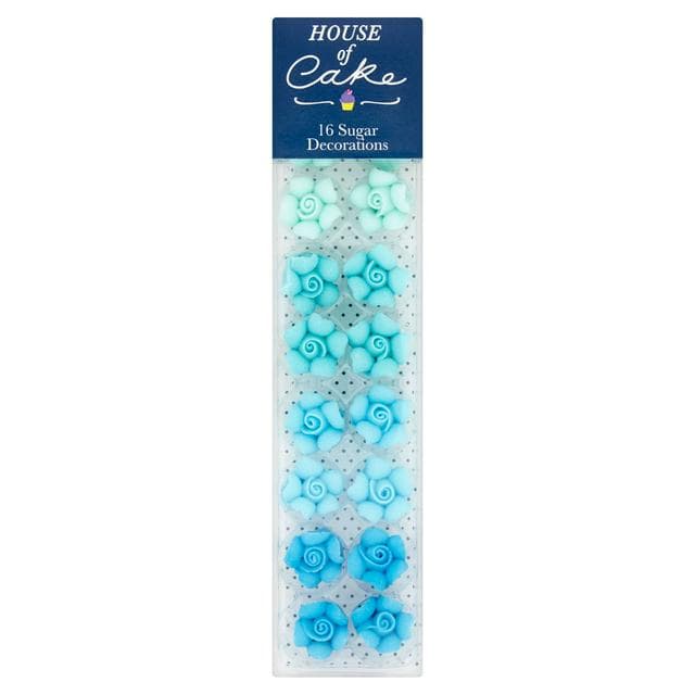 House of Cake Blue Ombre Rose Cake Decorations x16 - gallery image 1