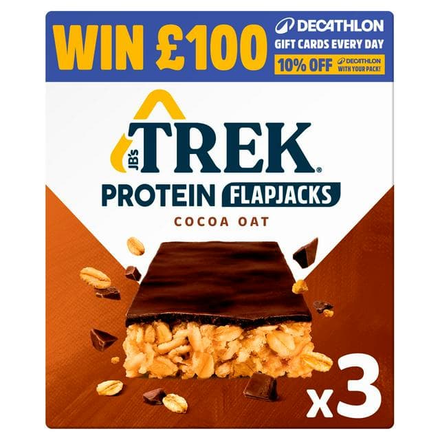 Trek Cocoa Oat Protein Flapjacks 3 x 50g - gallery image 1