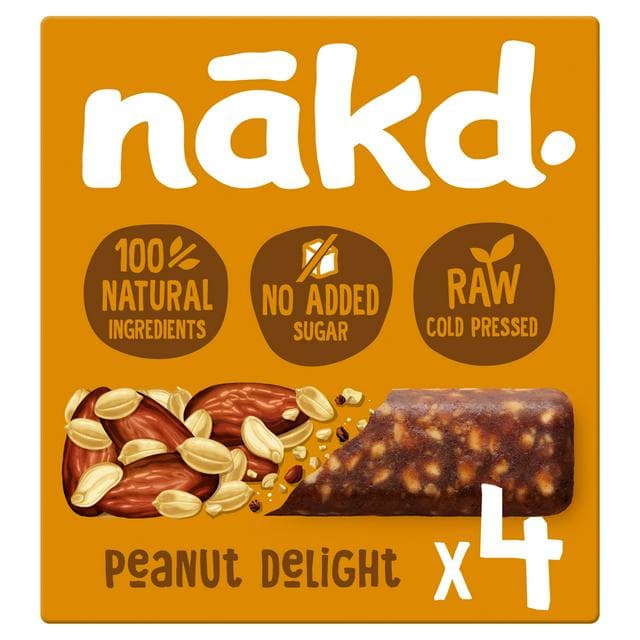 Nakd Peanut Delight Fruit & Nut Bars 4 x 35g - gallery image 1