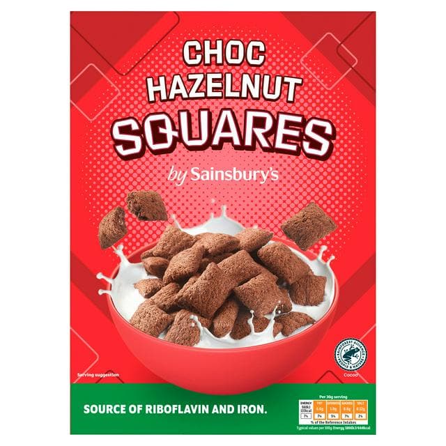 Sainsbury's Choco Hazelnut Squares Cereal 375g - gallery image 1