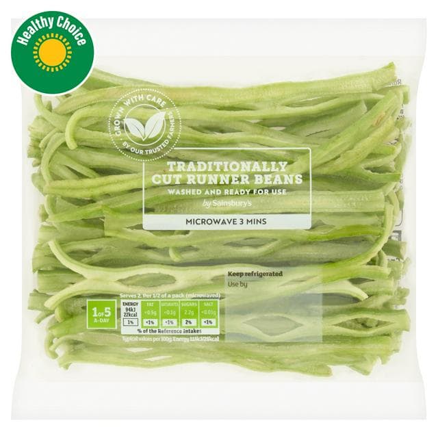 Sainsbury's Traditionally Sliced Runner Beans 160g - gallery image 1