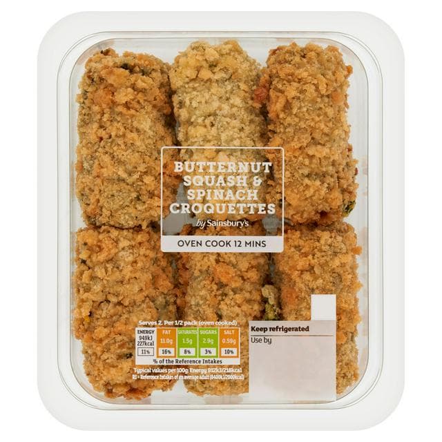 Sainsbury's Butternut Squash & Spinach Croquettes 225g - gallery image 1