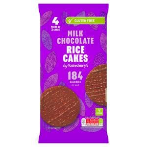 Sainsbury's Milk Chocolate Rice Cakes 4x35.75g