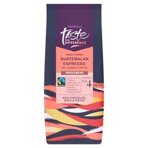 Sainsbury's 227g Guatemalan Espresso Wholebean Coffee, Taste the Difference