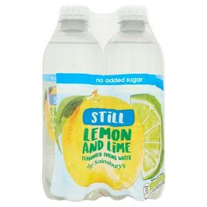 Sainsbury's Bottled Still Flavoured Water Lemon & Lime, No Added Sugar 4x500ml