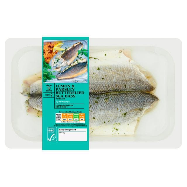 Sainsbury's Butterflied ASC Sea Bass 255g - gallery image 1