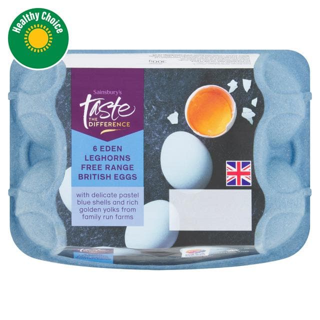 Sainsbury's Free Range British Eggs, Taste the Difference x6 300g - gallery image 1