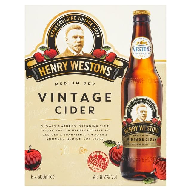 Henry Westons Medium Dry Vintage Cider 6x500ml - gallery image 1