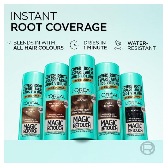 L'Oreal Paris Magic Retouch Temporary Instant Grey Root Concealer Spray Dark Brown - gallery image 3