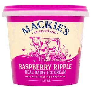 Mackie's of Scotland Raspberry Ripple Real Dairy Ice Cream 1L