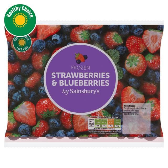 Sainsbury's Frozen Strawberries & Blueberries 360g - gallery image 1
