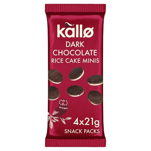 Kallo Dark Chocolate Rice Cake Minis 4 x 21g - gallery image 1