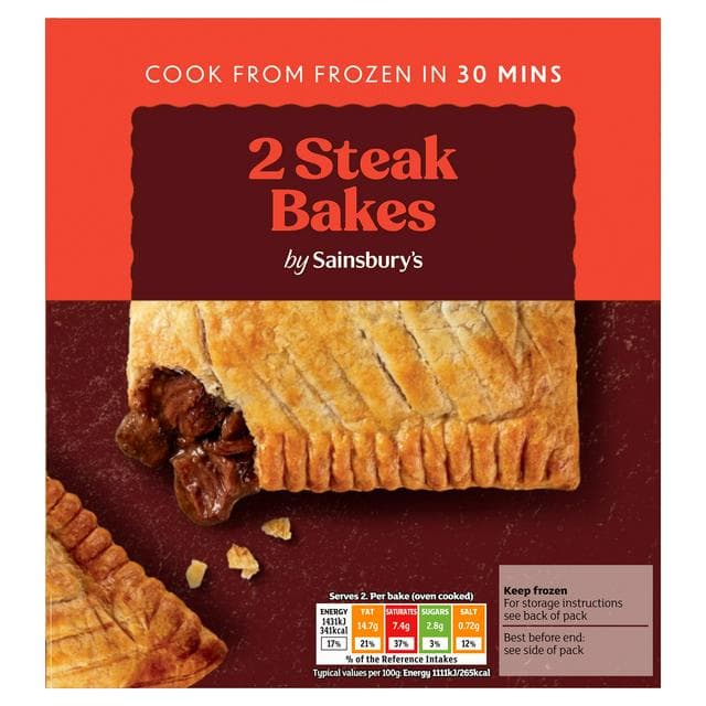 Sainsbury's Steak Bakes x2 280g - gallery image 1