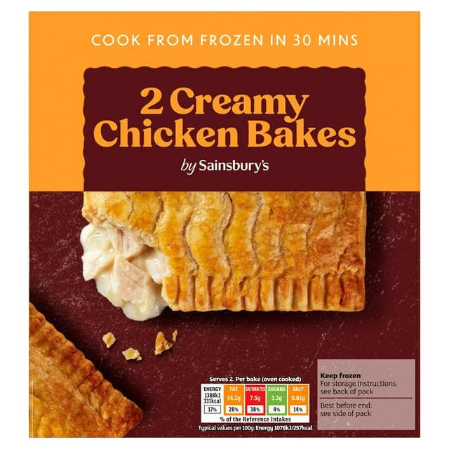 Sainsbury's Creamy Chicken Bakes x2 280g - gallery image 1