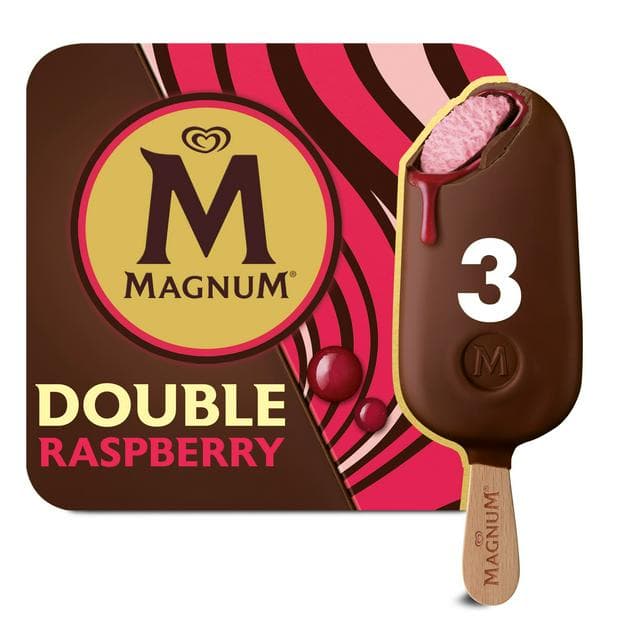 Magnum Double Raspberry Ice Cream Sticks 3x85ml - gallery image 1