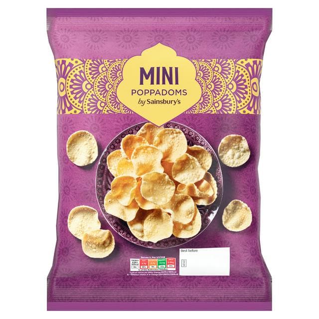 Sainsbury's Mini Poppadoms 100g - gallery image 1
