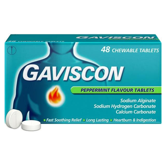 Gaviscon Heartburn & Indigestion Relief Peppermint Tablets x48 - gallery image 1