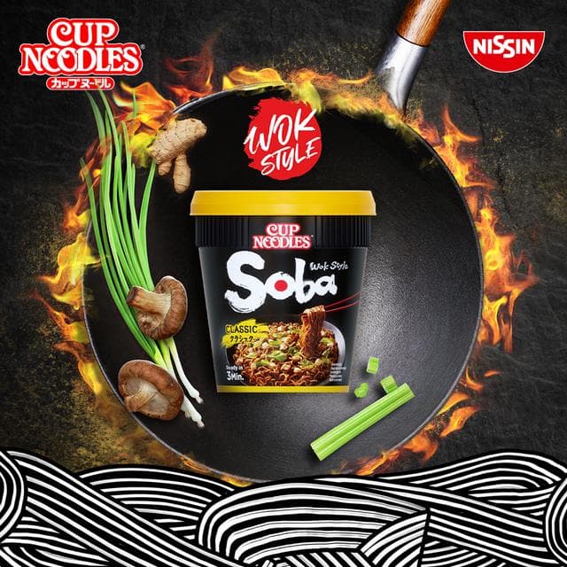 Nissin Soba Teriyaki Wok Style Instant Cup Noodles Pot 90g - gallery image 2
