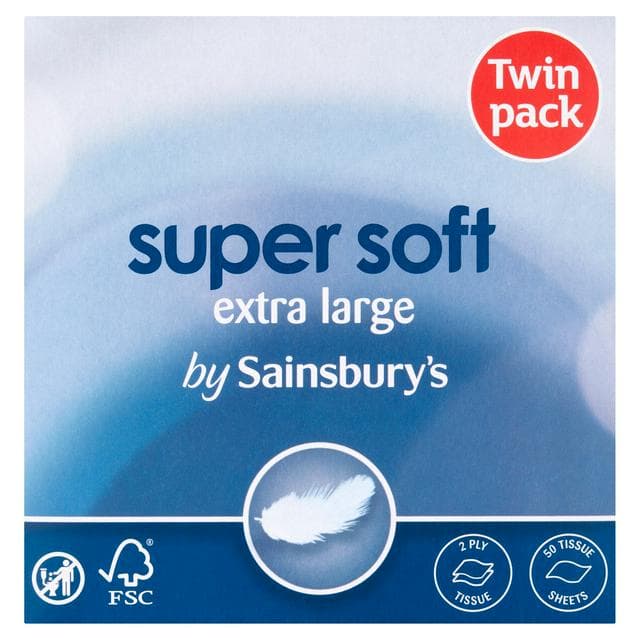 Sainsbury's Mansize Compact Tissues 2x50 Sheets - gallery image 1