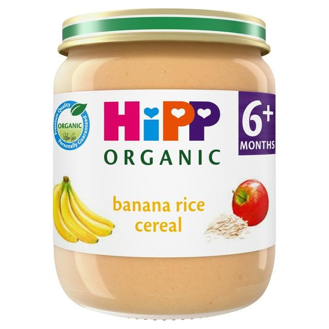 HiPP Organic Banana Rice Cereal Baby Food Jar 6+ Months 125g - gallery image 1