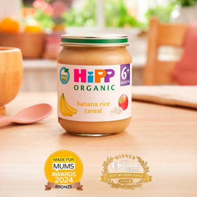 HiPP Organic Banana Rice Cereal Baby Food Jar 6+ Months 125g - gallery image 2