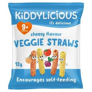 Kiddylicious Cheesy Flavoured Veggie Straws Baby Snacks 12g