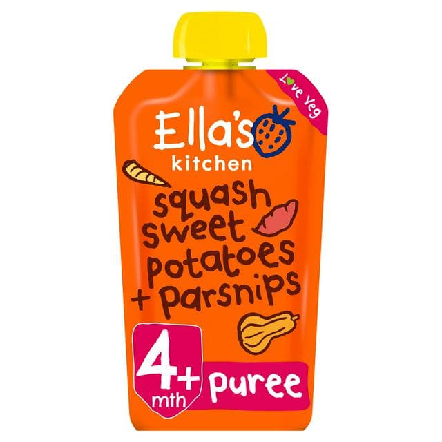 Ella's Kitchen Organic Squash, Sweet Potato + Parsnip Baby Food Pouch 4+ Months 120g - gallery image 1