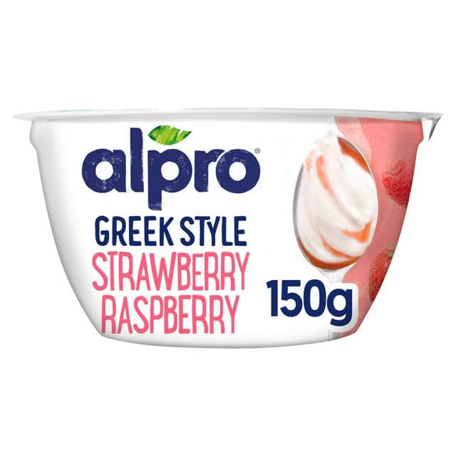 Alpro greek Style Strawberry & Raspberry Plant Based Yogurt Alternative 150g - gallery image 1