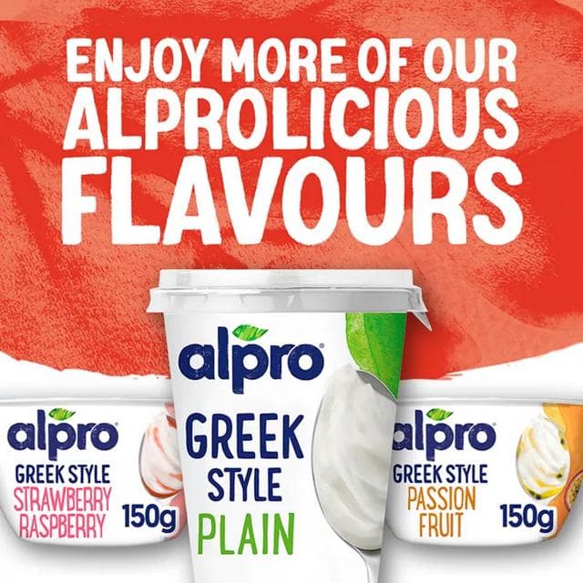 Alpro greek Style Strawberry & Raspberry Plant Based Yogurt Alternative 150g - gallery image 4