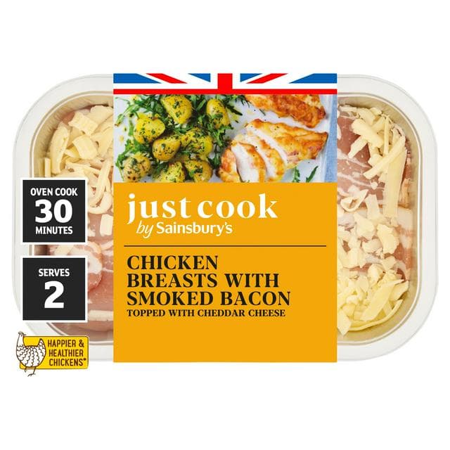 Sainsbury's Just Cook Chicken Breasts with Cheese & Bacon 310g - gallery image 1