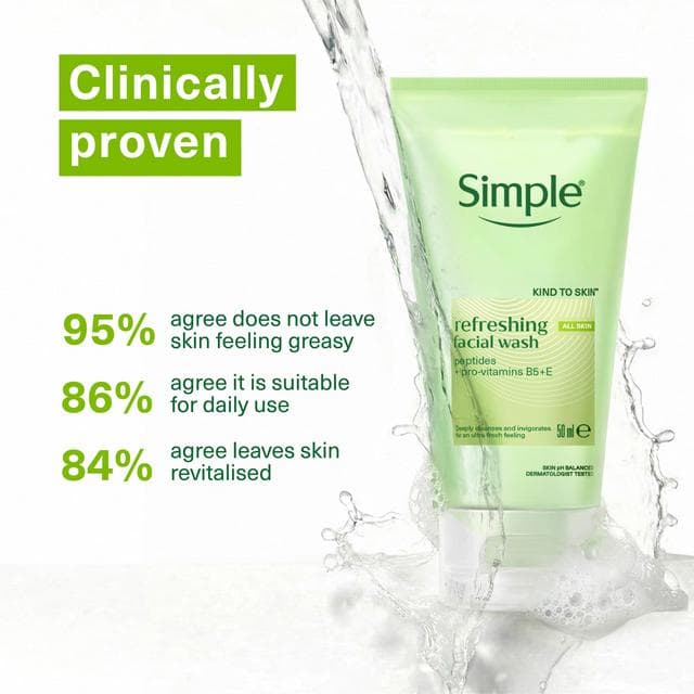 Simple Kind to Skin Refreshing Facial Wash Gel Cleanser Travel Size 50ml - gallery image 2