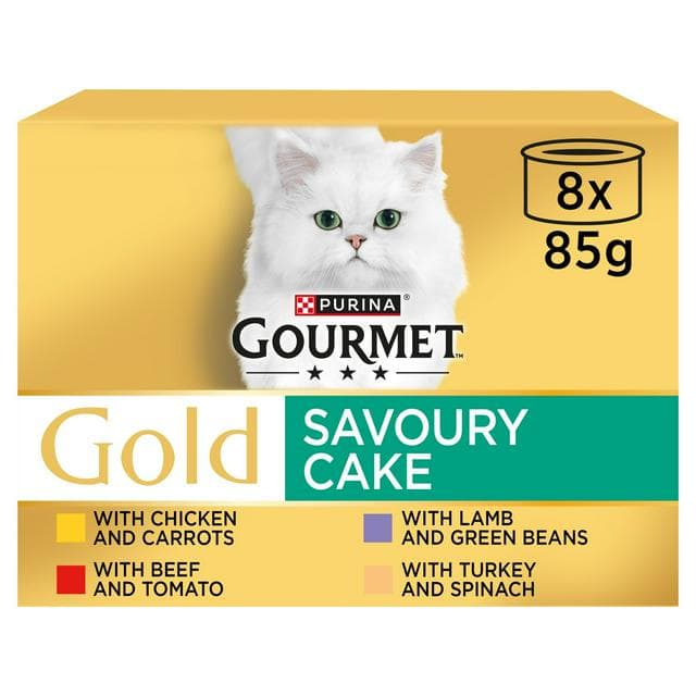 Gourmet Gold Savoury Cake Meat & Veg Variety Wet Cat Food 8 x 85g - gallery image 1