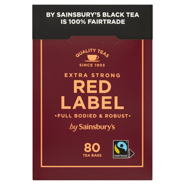 Sainsbury's Extra Strong Red Label Fairtrade Tea Bags x80 250g - gallery image 1