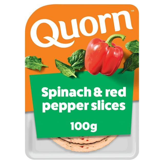 Quorn Vegetarian Spinach & Red Pepper Slices 100g - gallery image 1
