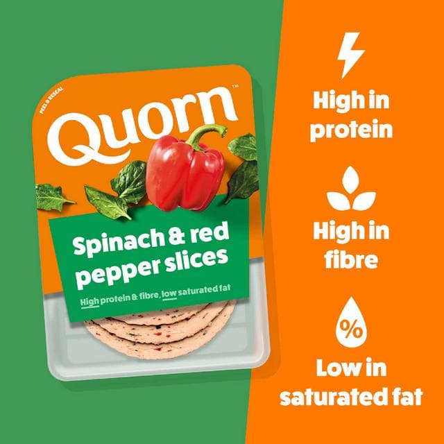 Quorn Vegetarian Spinach & Red Pepper Slices 100g - gallery image 2