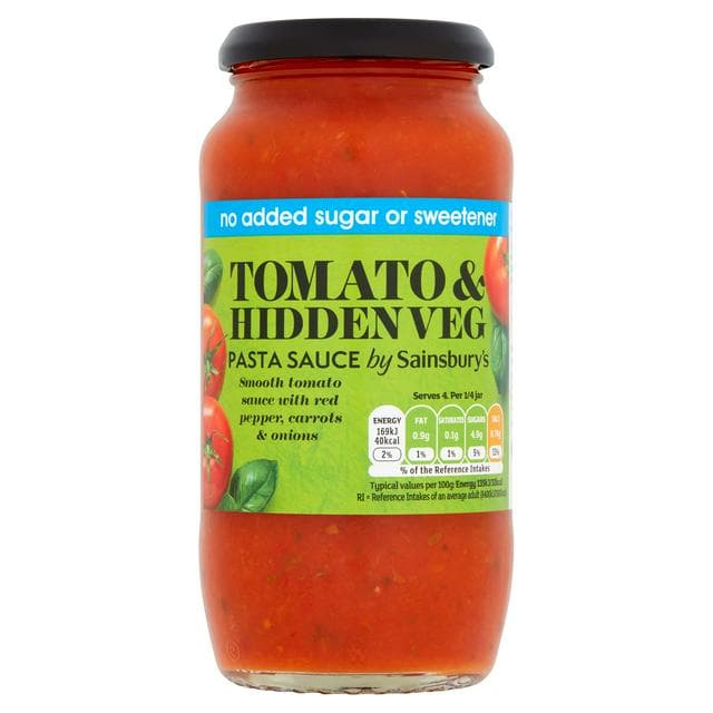 Sainsbury's No Added Sugar Tomato & Hidden Veg Pasta Sauce 500g - gallery image 1