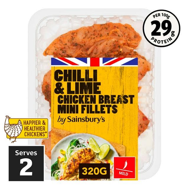 Sainsbury's Chilli & Lime British Chicken Breast Mini Fillets 320g - gallery image 1