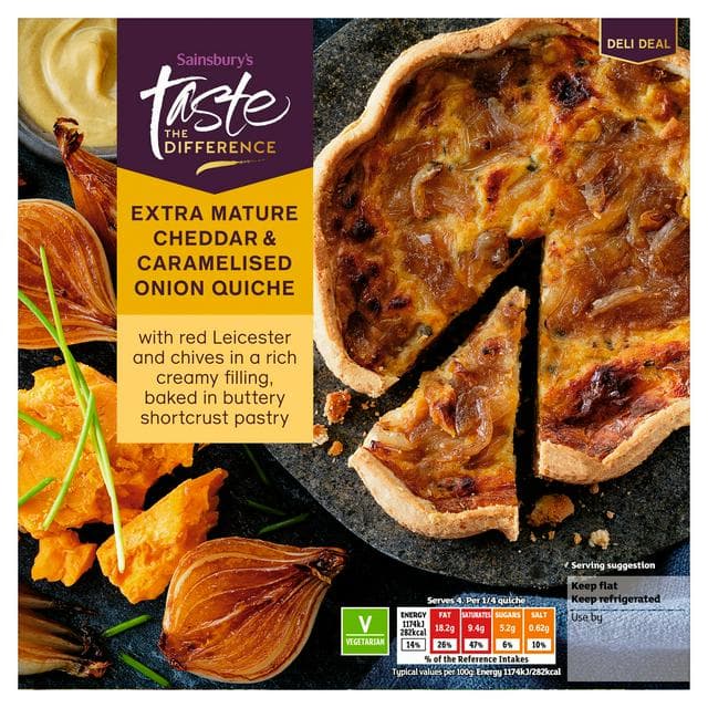 Sainsbury's Extra Mature Cheddar & Caramelised Onion Quiche, Taste the Difference 400g - gallery image 1