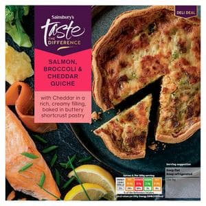 Sainsbury's 400g Salmon, Broccoli & Cheddar Quiche, Taste the Difference