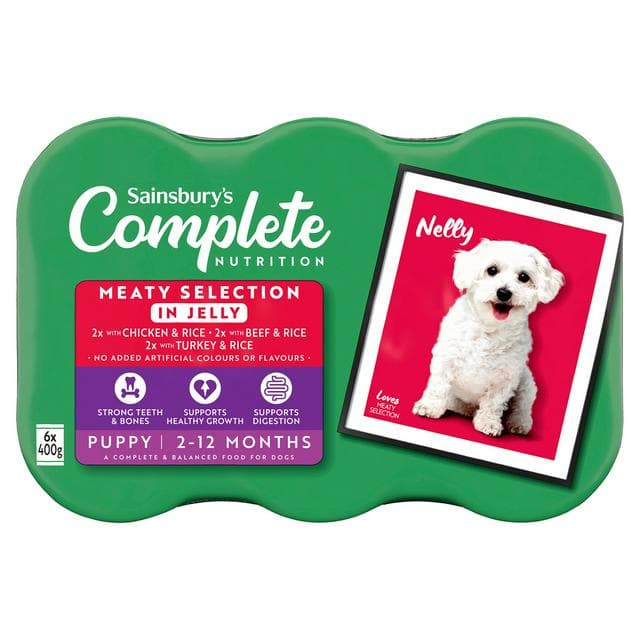 Sainsbury's Complete Nutrition Puppy Food Meat Selection in Jelly 6 x 400g - gallery image 1