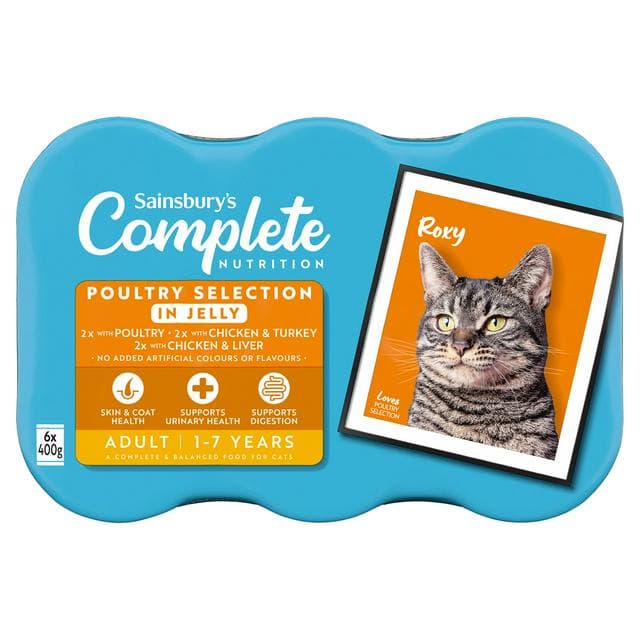Sainsbury's Adult Complete Nutrition Meat Selection in Jelly Cat Food 1+ Years 6 x 400g - gallery image 1
