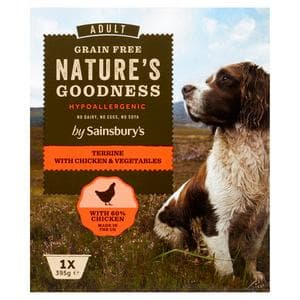 Sainsbury's Nature's Goodness Hypoallergenic Recipe Adult Dog Food Terrine with Fresh Chicken & Vegetables 395g